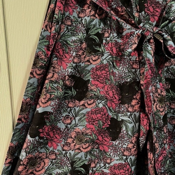🆕 EVRYDAY JANE Floral Women's Palazzo Pants w/black panther design Sz Large NWT - Picture 8 of 10